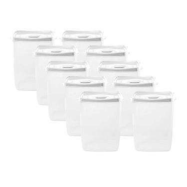 Imagem de Kit 10 Potes Porta Mantimentos 2,3l Plasvale Branco
