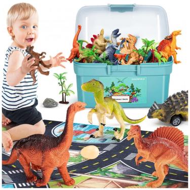 Imagem de Brinquedos de Dinossauros Educativos com 20 Peças para Crianças Acima de 3 Anos, Kiddiworld