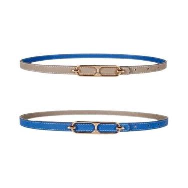 Imagem de Cinto Feminino Slim Dupla Face Versátil Para Vestidos E Jeans, Estilo 