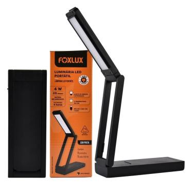 Imagem de Luminária Led Portátil Foxlux Preto 4w