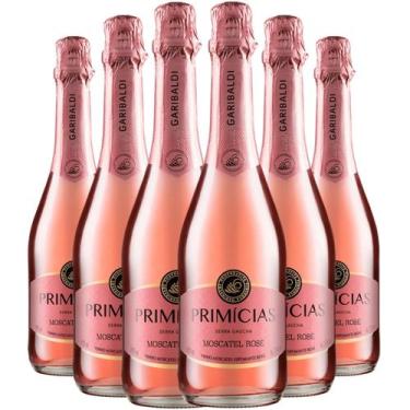 Imagem de Kit 6 Espumante Garibaldi Primícias Moscatel Rose 660ml