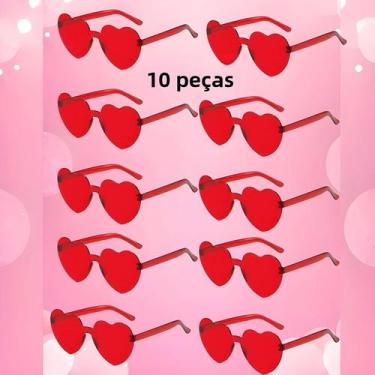 Imagem de Óculos De Sol Love 10PC Em Forma De Coração, Sem Armação, Lentes Color