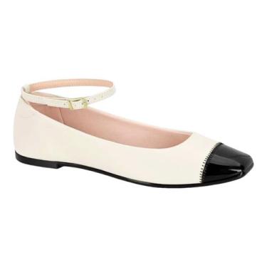 Imagem de Sapatilha Feminina Moleca Bailarina Boneca Virginia Offwhite, Creme, 3