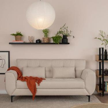 Imagem de Sofá 3 Lugares Piacenza Linho Bege 202 cm - Mobly