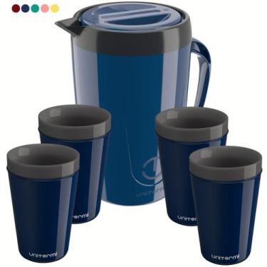 Imagem de Kit Jarra Térmica 2L Caribe + 4 Copos Térmico Munique Unitermi Suqueir