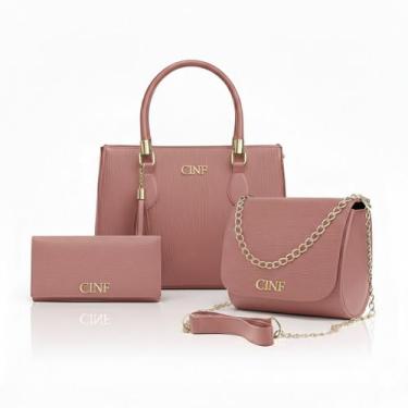 Imagem de Kit Bolsa Feminina De Ombro Transversal Tira Colo E Carteira - CINF, R