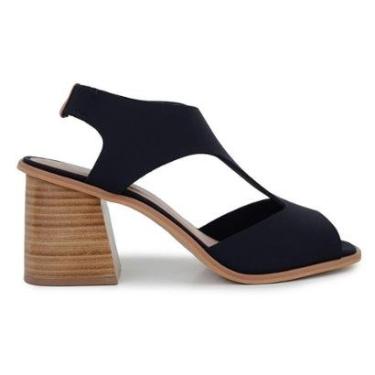 Imagem de Sandália Feminina Sttern Salto Alto Lycra Preta - 2307SF-Feminino