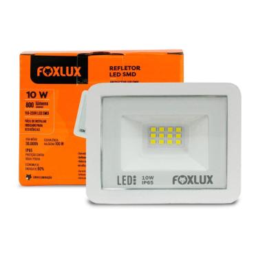 Imagem de Refletor Led Foxlux 10w 6500k Bivolt Branco