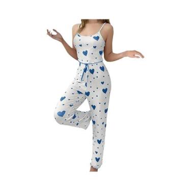 Imagem de Conjunto De Pijamas plus Size Para Mulheres Branco Respirável E Macio 