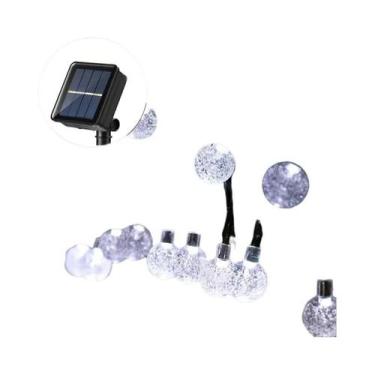 Imagem de Luzes De Cordão Solares À Prova d'Água Brancas Quentes 20/50/100 LED P