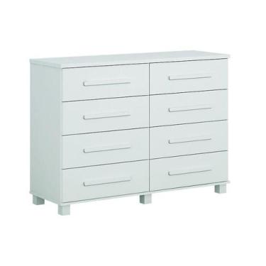 Imagem de Cômoda para Quarto 8 Gavetas - San Marino-Branco - Móveis Leifer - Lei