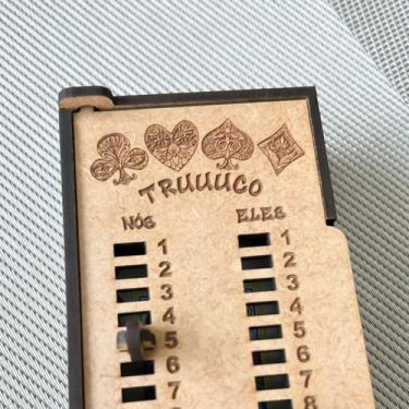 Imagem de Marcador de Truco Caixinha em MDF Placar com Porta Baralho - Ponci