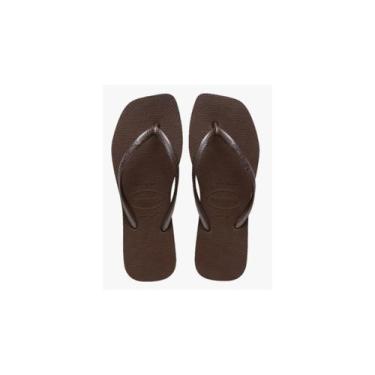 Imagem de Chinelo Havaianas Bico Quadrado 022052, Marrom, 38
