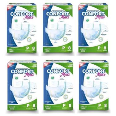 Imagem de Kit 6 Fraldas Geriátricas Confort Maxi P  Incontinência Urinária - Max