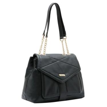 Imagem de Bolsa Chenson Ombro Feminina Média Corrente Fashion 3485282 Cor:Preto,