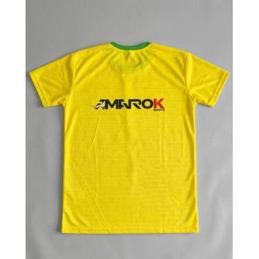 Imagem de Camiseta Amarok Brasil Dry Fit Estampa Exclusiva Unissex Copa, Amarelo