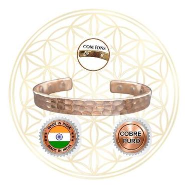 Imagem de Bracelete de Cobre Magnético Ajustável - Fluir, Martelado