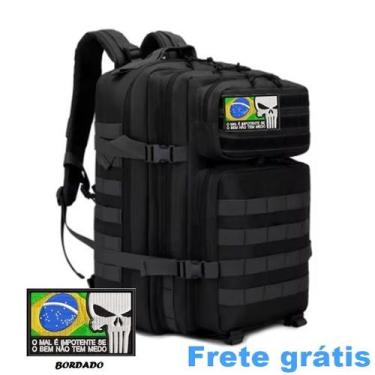 Imagem de Mochila Tática Militar 50 Litros BRASIL PUNISHER Bolsa PREMIUM Mala Vi
