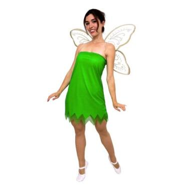 Imagem de Fantasia da Sininho Tinker Bell Fada com Asa Adulto Luxo - Festalinda,