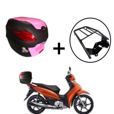 Imagem de Baú Bauleto Awa Pross 41l + bagageiro de  Biz 2018+, Rosa