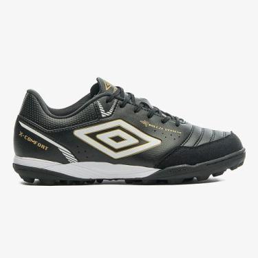 Imagem de Chuteira Society X-Comfort Umbro Unissex Cor:Preto+BrancoTamanho:34Gên