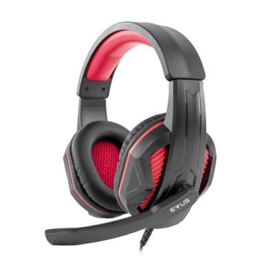 Imagem de Fone headset gamer supreme 3.5mm evus preto e vermelho f-02r