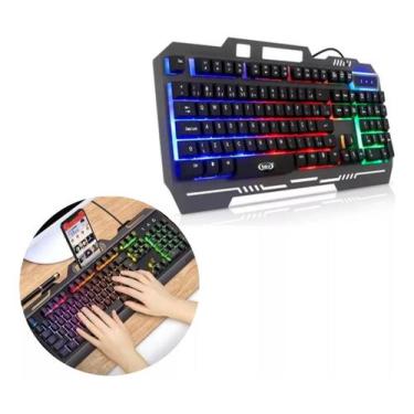 Imagem de Teclado Gamer Semimecânico Rgb Led Retroiluminado Computador - IDEA+PR