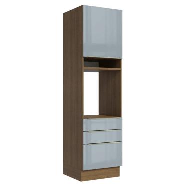 Imagem de Torre Quente 60 Cm 1 Porta 3 Gavetas Rustic/cinza Lux Madesa Rustic/cinza