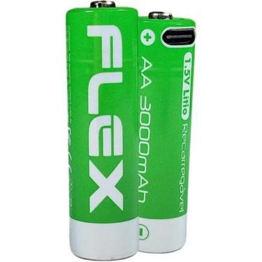 Imagem de Pilha Recarregável Aa 1.5v 3000mah C-4 Pilhas Flex