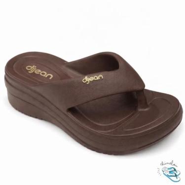 Imagem de Sandalia Chinelo Plataforma Dijean Feminino Confortavel Original Cor:O