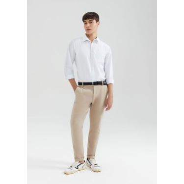 Imagem de Calça Em Sarja Masculina Taper Chino - Hering, 044, Marrom claro
