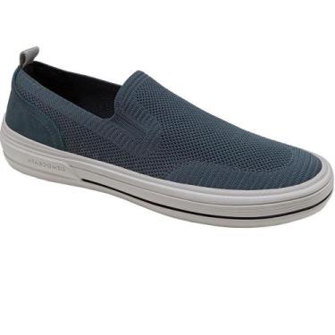 Imagem de Sapatenis democrata clay tecido/couro ref 290303 masculino, Azul, 41