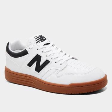 Imagem de Tênis New Balance 480 Low Masculino, Off white, Preto, 40