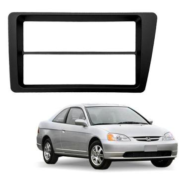 Imagem de Moldura Central Painel Honda Civic 2001 a 2006 Dvd 2 Din Multimídia - 