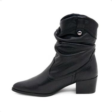 Imagem de Bota Texana Feminina Couro Legitimo Country Bottero Western, Preto, 35