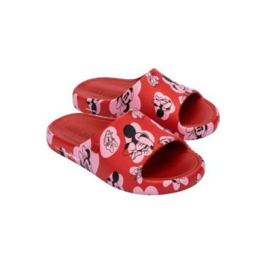 Imagem de Sandália Chinelo Infantil Melissa Free Print Mickey Feminino, Vermelho