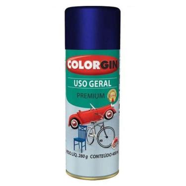 Imagem de Spray Tinta Metálica Uso Geral Spray Uso Geral Metálico Azul Angra 400ml para Objetos Domésticos Colorgin