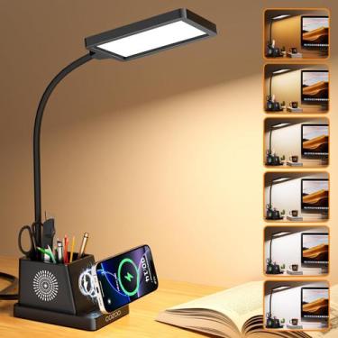 Imagem de Lâmpada de mesa COZOO LED com carregador sem fio e suporte para caneta