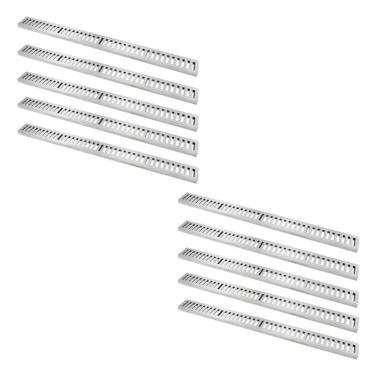 Imagem de Kit 10 Ralo Grelha Linear 7126X10GDA Drenagem Externa com Caixilho Alumínio Escovado Prata GDA Industria e Distribuidora