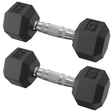 Imagem de Par Dumbbell Sextavado Emborrachado - 6kg - D1 Fitness