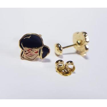 Imagem de Brinco infantil folheado a ouro 18k. Com tratamento hipoalergênico - M
