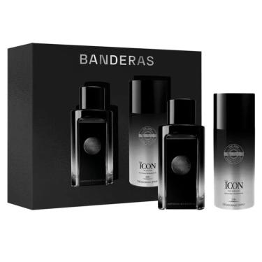 Imagem de Kit Perfume The Icon For Men Eau de Parfum Masculino Âmbar Aromático 100ML + Desodorante 150ML Antonio Banderas