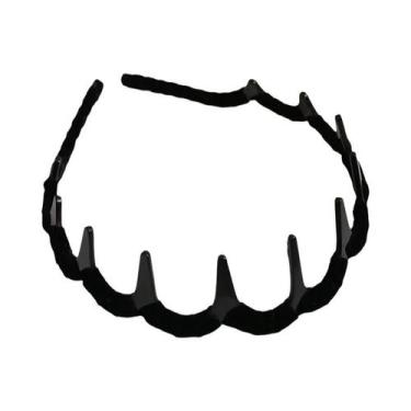Imagem de Pente De Cabelo Feminino Marrom De Resina Com Dentes Ondulados E Desig