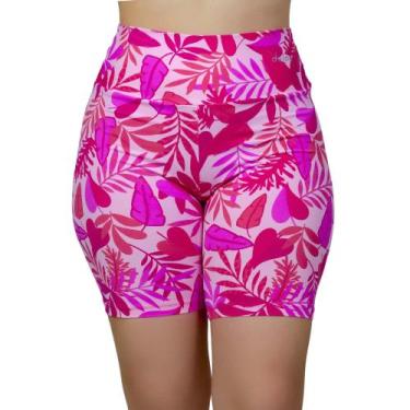 Imagem de Short de Piscina Feminino Bermuda de Praia Plus Size Estampada Uv+ Pol