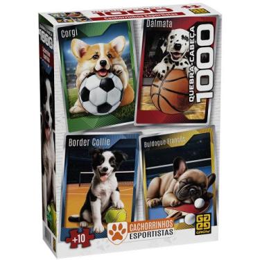 Imagem de Quebra-cabeça 1000 peças Cachorrinhos Esportistas - Grow