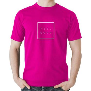 Imagem de Camiseta Algodão Feel Good - Foca na Moda, Rosa, G