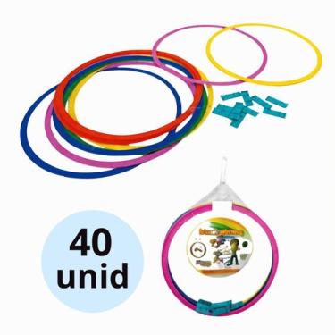 Imagem de Kit 40 Argolas de Agilidade Exercicios Pular Atividades Treinamento Fu