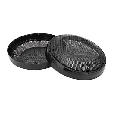 Imagem de Grade do alto-falante, proteção de áudio de metal Resistência ao desgaste durável decorativa para motocicleta(Preto brilhante)