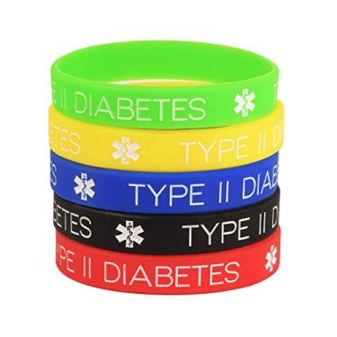 Imagem de linnalove Pulseiras de identificação de alerta médico de silicone, pacote com 5