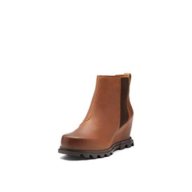 Imagem de SOREL Bota feminina Joan of Arctic Wedge III Chelsea — Botas anabela de couro impermeáveis, Avelã, marrom escuro, 11